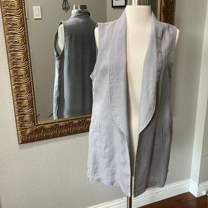 St. Tropez Linen Gray Vest for Layering